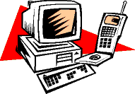 Computer and telephone illustration