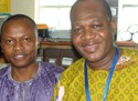 Simplice Takoubo, Commodities Logistics Specialist, left, and Pascal Zinzindouhé, Family Health Team Leader. 