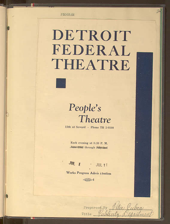 Image 32 of 38, Production Notebook from Detroit production of Dr.