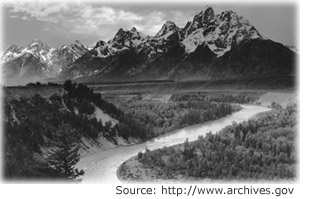 Picture of the Snake River, Teton Mountains, Idaho. 