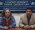 Robin Bell (left) and Michael Studinger discuss what AGAP hopes to find in Antarctica.