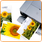 printer printing out mail pieces with sunflowers on them