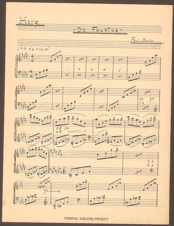 Image 1 of 6, Music from  production of Dr. Faustus (Harp parts,