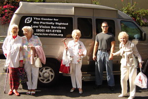 The CPS van transports clients from our Macular Degeneration support group. The Associates of The Center for the Partially Sighted help to fund the
Center's Transportation Program.