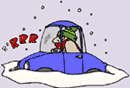 Image of a man driving in the snow