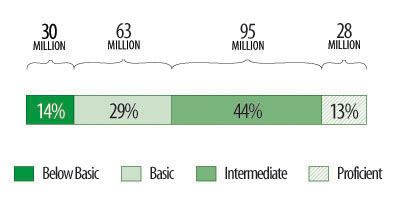 Number of Adults in Each Prose Literacy Level