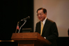 "Outstanding American by Choice" Dr. James S.C. Chao speaking at a naturalization ceremony in New York, NY, Feb. 27, 2008