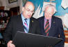 U.S. Representative Tom Lantos (CA-12) accepts the “Outstanding American by Choice” recognition from USCIS Director Emilio González in Washington, DC, Mar. 9, 2006