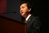 Outstanding American by Choice honoree, U.S. Representative (LA-2) Anh "Joseph" Cao, delivering remarks at a naturalization ceremony at the U.S. Capitol Visitor Center in Washington, DC, Apr. 3, 2009