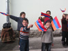 The children of Shenik waved flags, exclaiming 'Hayastan' (Armenia) to welcome guests and community members to their renovated school building