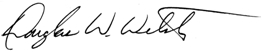 Signature of Douglas W. Webster - Chief Financial Officer