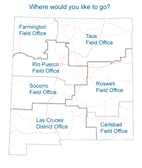 Map of BLM New Mexico Field Office Boundaries