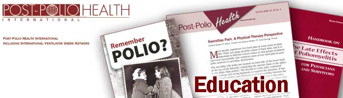 Post-Polio Health International, Education section header