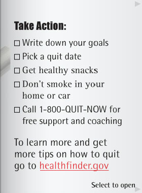 List of tips to quit smoking