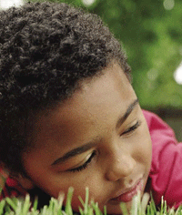 boy on the grass.