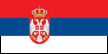Flag of Serbia is three equal horizontal stripes of red - top - blue, and white; charged with the coat of arms of Serbia shifted slightly to the hoist side.