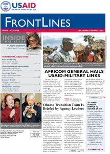 Image: Cover of December 2008 - January 2009 issue of FrontLines - Click on image to download PDF