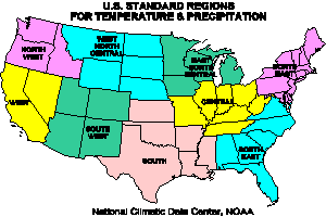 Standard Regions for Temperature and Precipitation