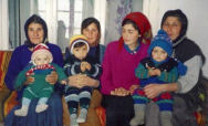 Azerbaijani women holding babies