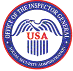 Seal of the Office of the Inspector General with blue eagle and red USA letters