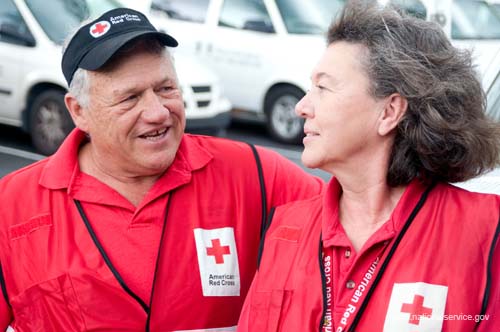 RSVP Disaster Relief Volunteer, Patrick Bos, and his wife, Mary Bos, in Charleston, South Carolina, on April 2, 2008.