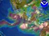 Caribbean regional imagery, 2000.6.15 at 1200Z with relative humidity.
