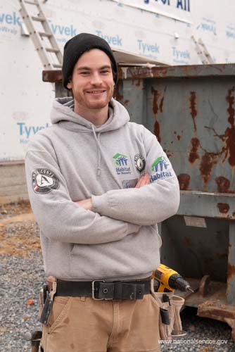 AmeriCorps member Eric Hansen is fired up and ready to serve at the 2009 Martin Luther King, Jr. Day Habitat for Humanity build in Washington, DC.  Fueled by President Obama’s call to service, the 2009 Martin Luther King, Jr. Day of Service experienced a historic level of participation, as Americans across the country honored Dr. King by serving their communities on the January 19 King Holiday. In total, more than 13,000 projects took place -- the largest ever in the 14 years since Congress encouraged Americans to observe the King Holiday as a national day of service and charged the Corporation for National and Community Service with leading this national effort.