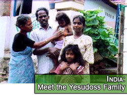 Photo of the Yesudoss family in India (click her to learn more about their story).
