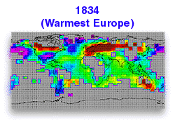 1834 - Warmest Europe