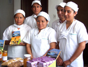 Workers present gourmet chocolate bar