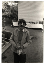 [Barbara McClintock wearing Groucho Marx glasses]. [14 October 1983].