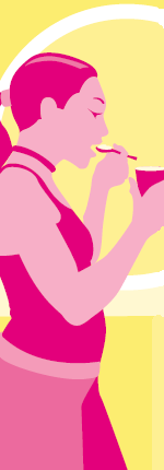 illustration of a girl eating