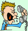 Image of a man yelling into a phone