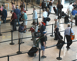 Photo of a security line in an airport