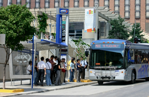 People boarding a bus in Kansas City , MO. Learn about Kansas City Area Transportation Authority on the web at: http://www.kcata.org/ 