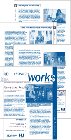 Snapshot of ResearchWorks PDF Document on the HUD USER website.