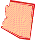 Stylized graphic representation of a map of the state of Arizona