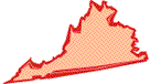 Stylized graphic representation of a map of the state of Virginia