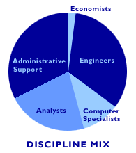 Pie chart of Volpe discipline mix