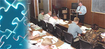 Photo of a training class, puzzle pieces