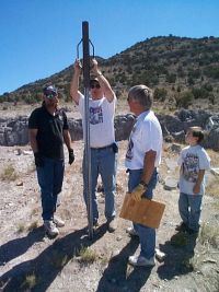 volunteers doing trail work