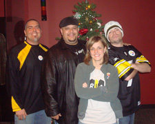 From left, radio station B94 FM disc jockeys Bubba, BDO Dominick Candalore, Melanie Taylor and BuckHead.