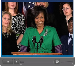 Watch a video of First Lady Michelle Obama’s visit to DHS headquarters.