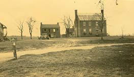 Center right - Clover hill Tavern ca. 1937.  The tavern is the site where parole passes were printed for the Army of Northern Virginia