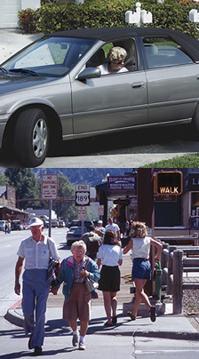 Older road users driving and walking