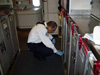 photo of airline employee and aircraft screening at Los Angeles International Airport