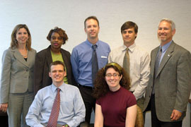 Photo of GCC Team Members. From left to right, top row: Duane Muller, Mary Griffin-Williams, John Furlow, Collin Green, and Bill Breed. Bottom row: Patrick Smith and Teresa Leonardo.