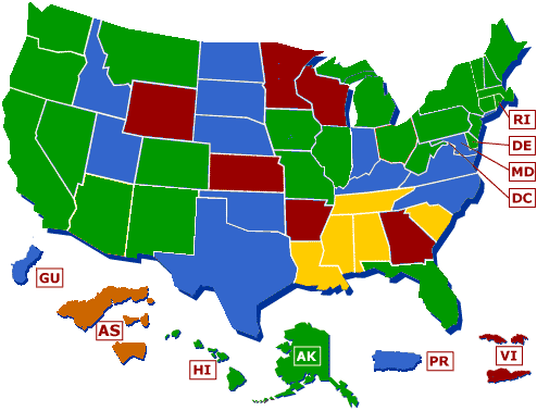 Clickable map of America