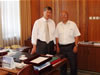 Prime Minister Almazbek Atambaev (on the left) and Business Environment Improvement Project Consultant Ulan Ryskeldiev