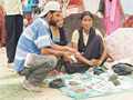 Madhesi journalists interview a businesswoman in the hill district of Sankhuwasabha.